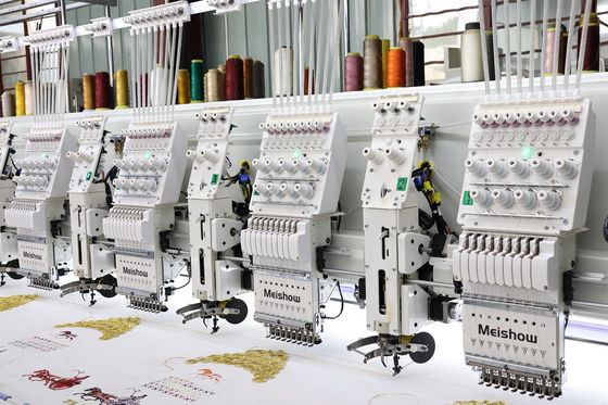 Μηχανή μικτής κέντησης ταινίας 10 κεφαλές συν 10 κεφαλές Μηχανή επίπεδης κέντησης